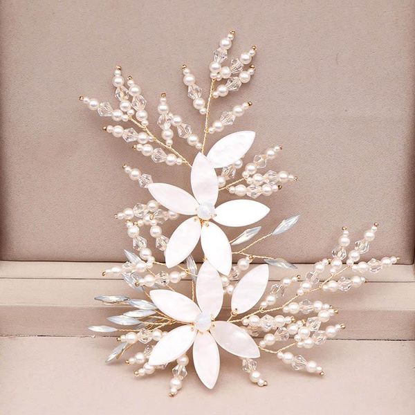 

hair clips & barrettes the europe and united states beam wedding bridal accessories fashion white flower shiny crystal clip bn, Golden;silver