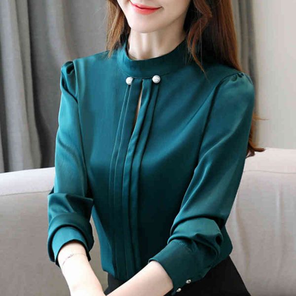 

womens and blouses long sleeve chiffon blouse women shirts office ladies fashion woman blouses women c322 210426, White