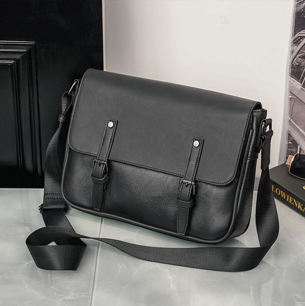 

outlet mens shoulder bag retro crazy horse leather backpack outdoor sports leisure imitation old men handbag horizontal solid color fashion