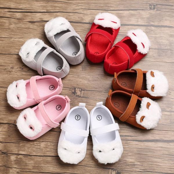 

first walkers soft soled baby girl breathable furry design anti-slip shoes casual sneakers toddler