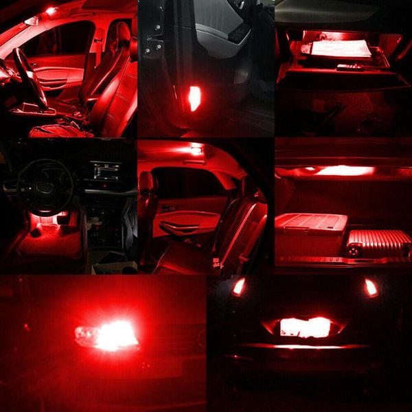 

emergency lights 20pcs red t10 led cob bulb w5w wedge car interior light map dome lamp 168 194 license plate side indicator