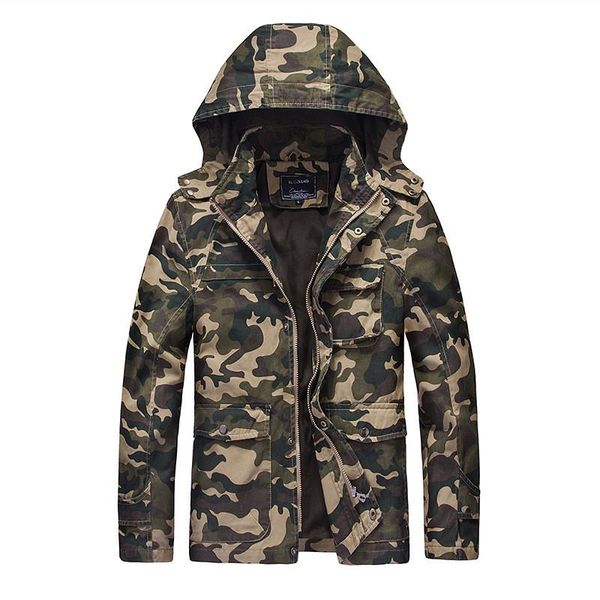 

men's jackets moruancle military style camouflage cargo and coats with removable hood outdoor tactical outerwear clothing, Black;brown