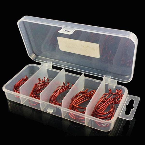 

fishing hooks red nickel combined crank hook set 51 pcs high carbon steel fish