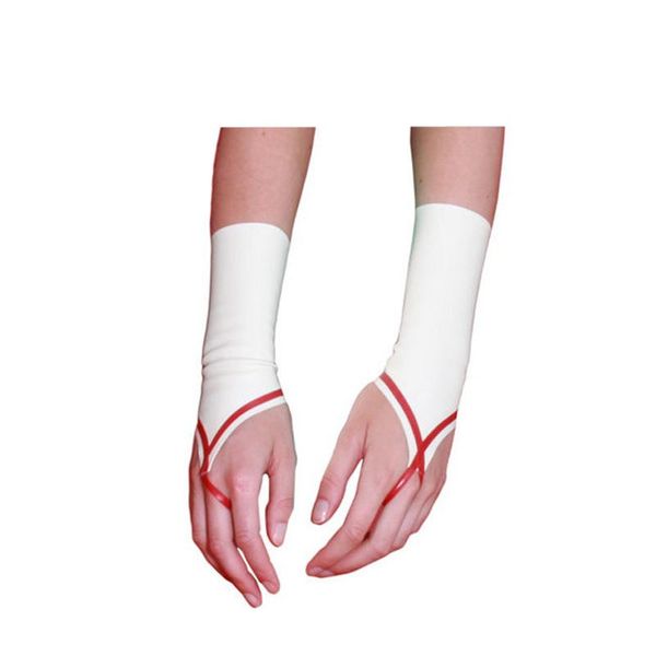 Partymasken, 100 % Latex, 0,4 mm, Gummihandschuhe, weiß und rot, modisch, coole Größe S-XXL