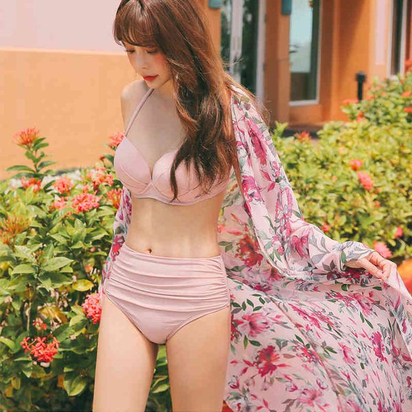 

high fashion 2022 waisted bikini spring po exam swimming women's three piece suit, White;black