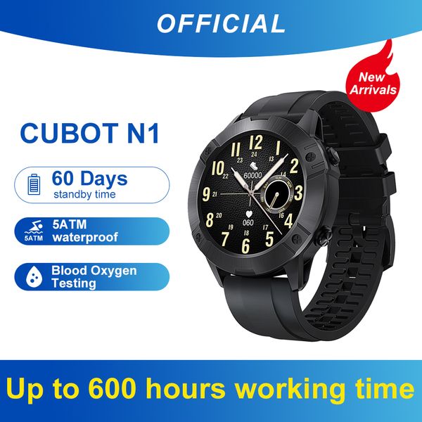 

cubot n1 smart watch women 5atm waterproof smartwatch for men blood oxygen heart rate fitness tracker for android xiaomi iphoneg, Slivery;brown