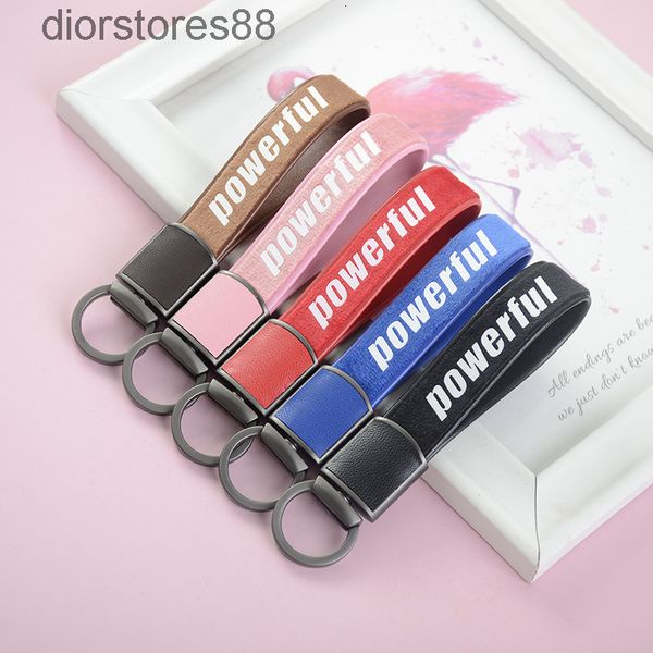 

key chain leather half round key pendant business men's ring metal gift, Silver