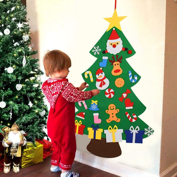 

Creative DIY Felt Christmas Tree New Year Gifts Kids Toys Artificial Tree Wall Hanging Ornaments Christmas Home Decoration ZXH, A style