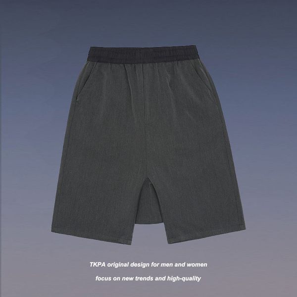 

tkpa black mourning pure color simple casual shorts men's and women's trendy high street hip hop loose casual capris, White;black