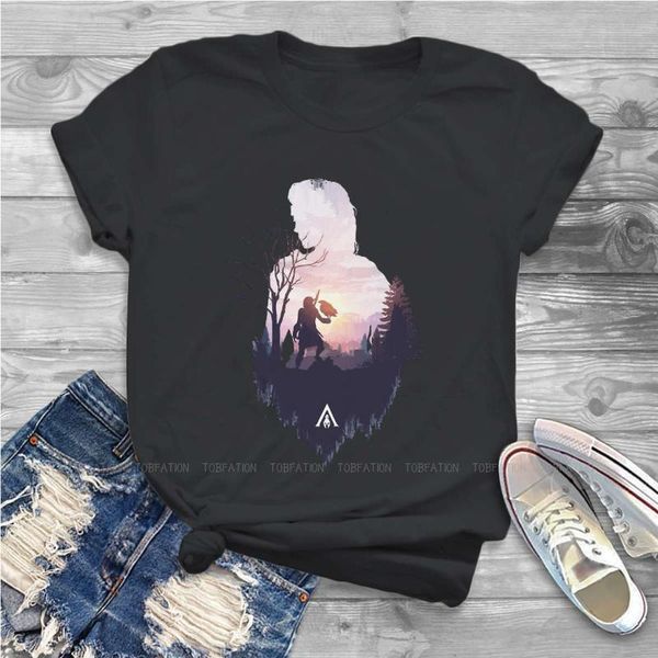 

women's t-shirt eagle bearer essential feminine shirts assassins creed action adventure game oversized goth vintage female top, White