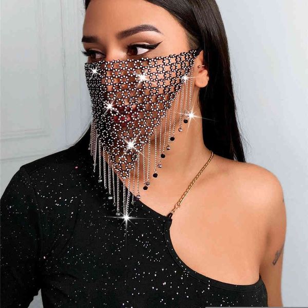 

selling head chain with tassels halloween rhinestone splicing party ball mask