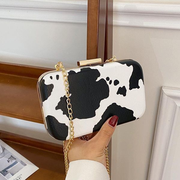 

evening bags mini box crossbody bag 2021 fashion designer women's handbag leopard zebra cows chain shoulder messenger