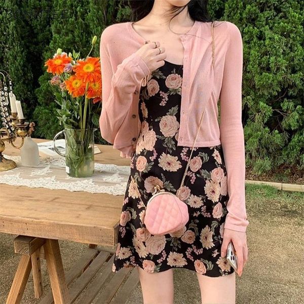 

dress sets long sleeve loose women tracksuits streetwear mini simple flowers 3xl fashion lovely mujer ins soft verano summer holiday, Gray