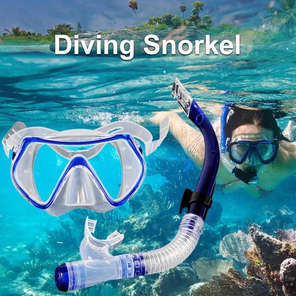 

diving masks dry snorkel set swim scuba pvc mask anti-fog swimming goggles anti-leak snorkeling facewear for adults
