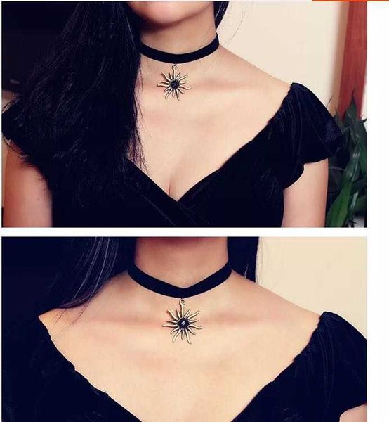 

selling neck chain star same style li xiaolu lace flannel necklace palace sun harajuku necklace new style, Silver