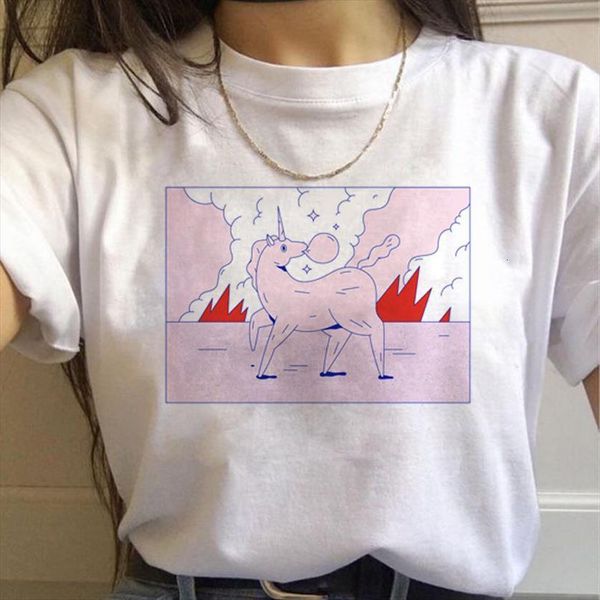 

fashion the last unicorn womens pure cotton o neck clothes, White