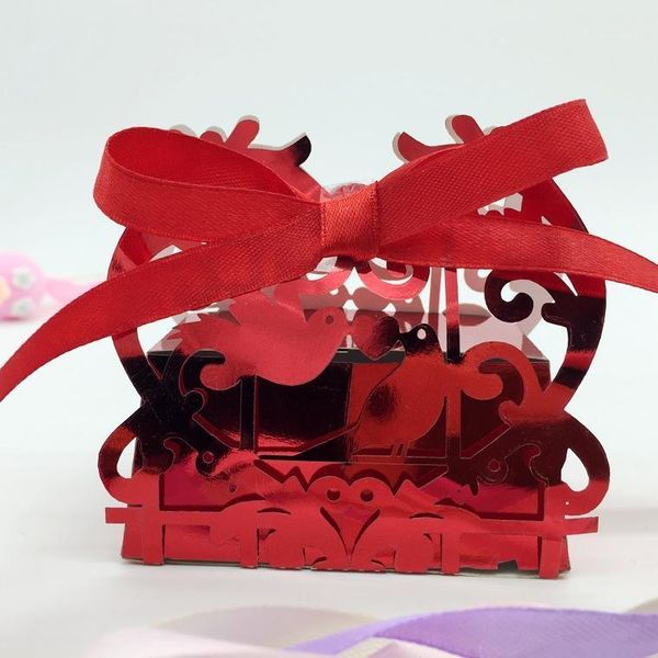 Embrulho de presente 20pcs/set doce wedding Favor Box Candy Heart Paper Chocolate