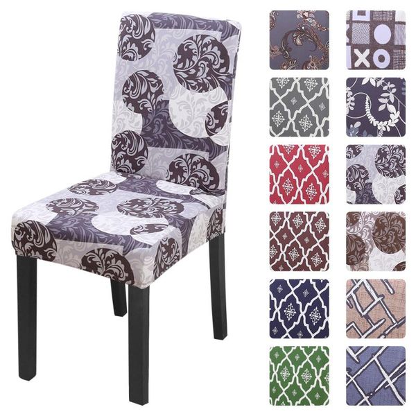 

chair covers 1/2/4/6pcs printed elastic dining cover stretch furniture decor slipcover seat protector anti-dust
