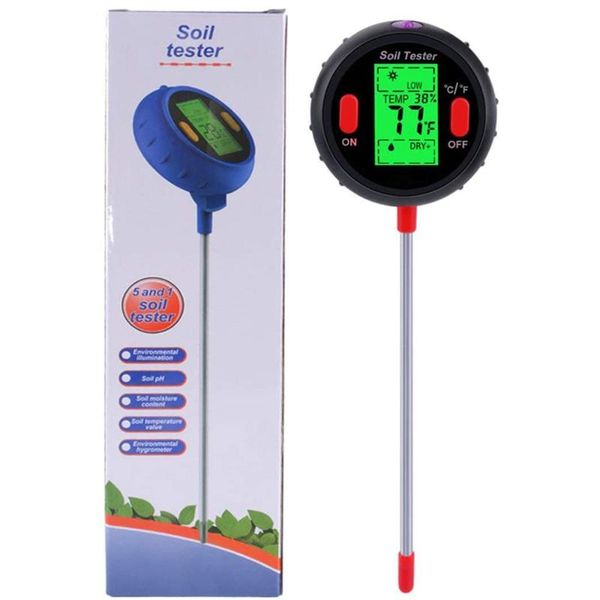 

meters 5 in 1soil ph water moisture meter humidity thermometer pometer garden plants hydroponics analyze tool monitor