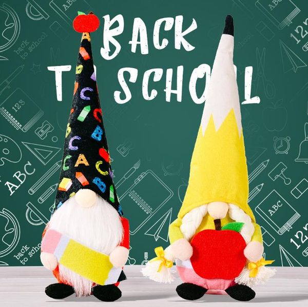 Regalo per insegnanti Articoli per feste Gnomi Ritorno a Matita Apple Bambole di peluche da studenti Fine dell'anno scolastico Decor laurea SN5357