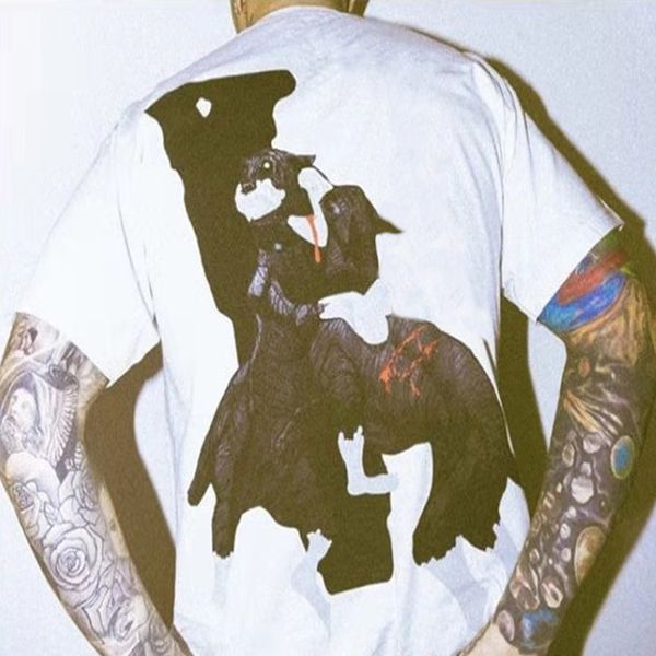 

men's t-shirts stylist short sleeve t shirt pure cotton summer tees letter print hip hop style clothes with tag, White;black