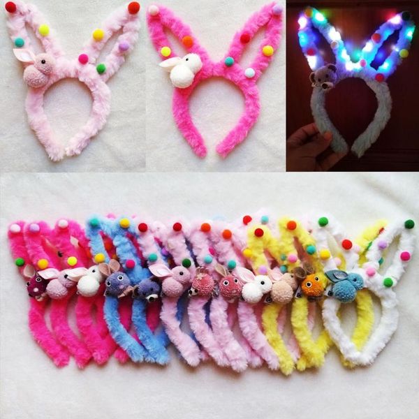 

party decoration led easter furry ear light hairband for girl sweet hair headband home decor wedding birthday