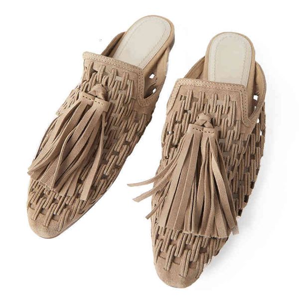 

shoes sandals summer sandals apartments genuine leather toe slacker square foot muller casual slides flip flops wn0e, Black