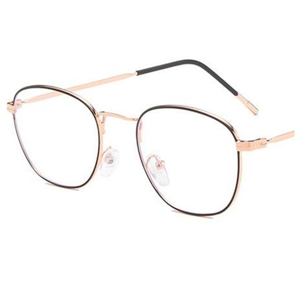 

sunglasses fashion anti-blue glasses women & men optical eyewear retro alloy thin frame spectacles oval eyeglasses, White;black