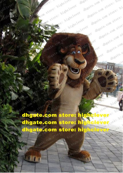 

madagascar lion alex mascot costume cartoon character outfit suit ambulatory walking business-starting ceremony zz7682, Red;yellow