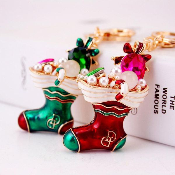 

keychains xdpqq creative jewelry pendant fashion keychain car ornament color snow boots key chain bag, Silver