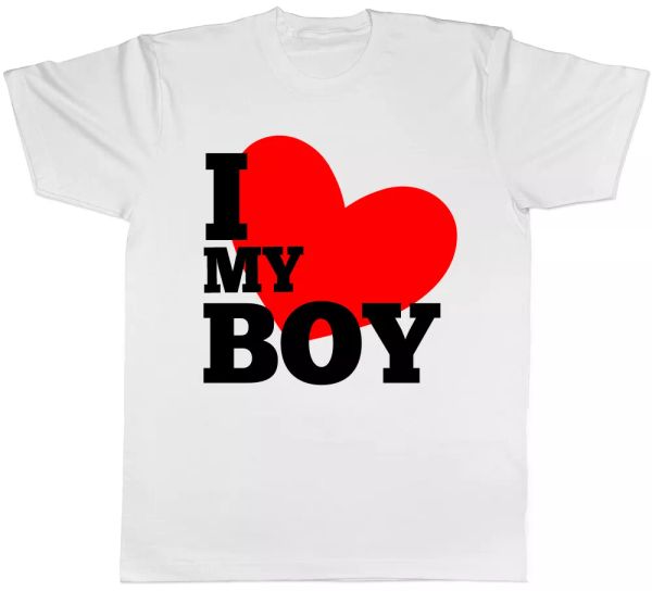

i love my boy mens t-shirt, White;black