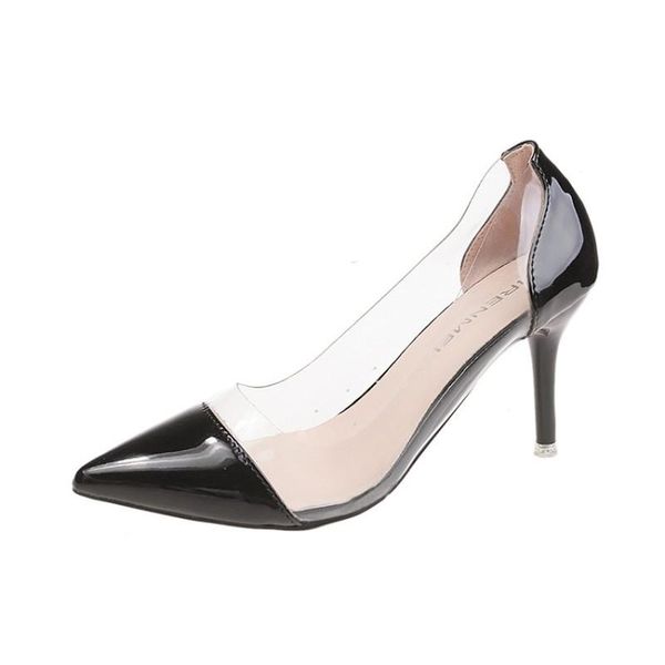 

dress shoes tacones elegant concise ladies wedding fashion high heels pumps pointed toe stilettos talon femme y16-01, Black