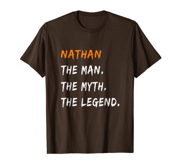 

nathan the man the myth the legend t-shirt funny name tee, White;black
