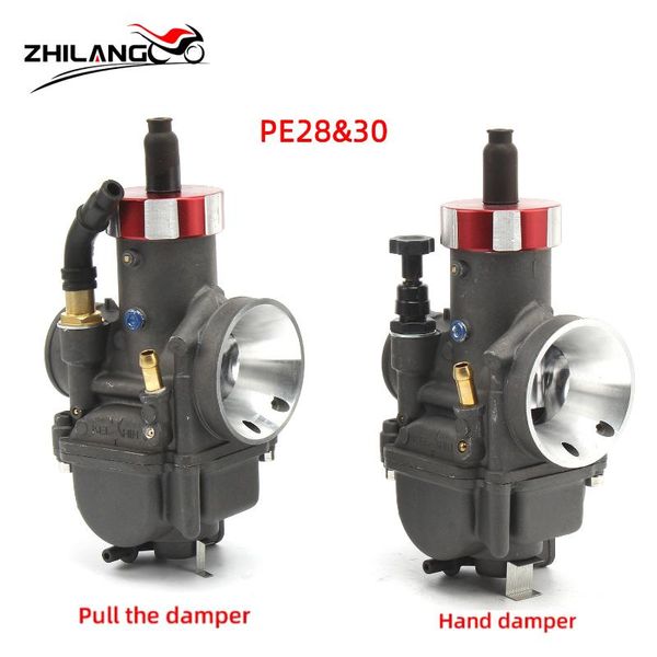 

motorcycle fuel system pe28 28mm pe30 30mm performance racing carburetor hand/pull the damper for moped scooter pit dirt bike atv quad