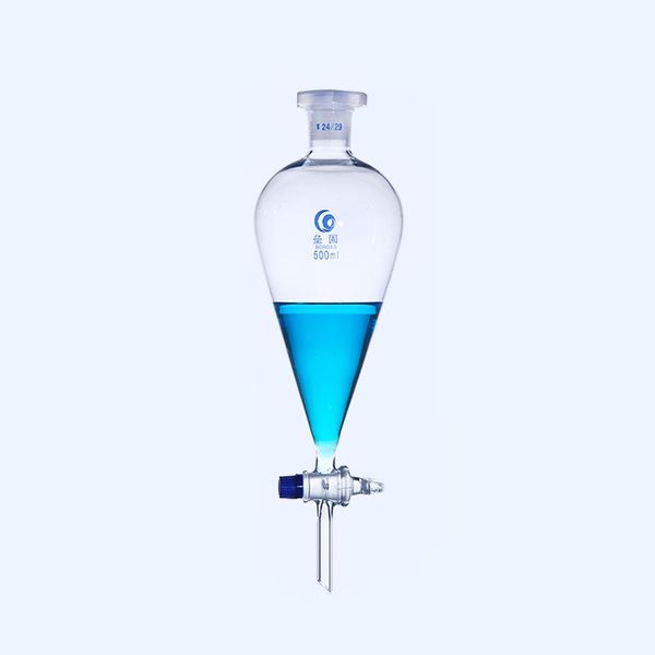 

lab supplies 1pcs glass pear shaped separation funnel high borosilicate thickened piston oil separator 60 125 250 500 1000 2000ml