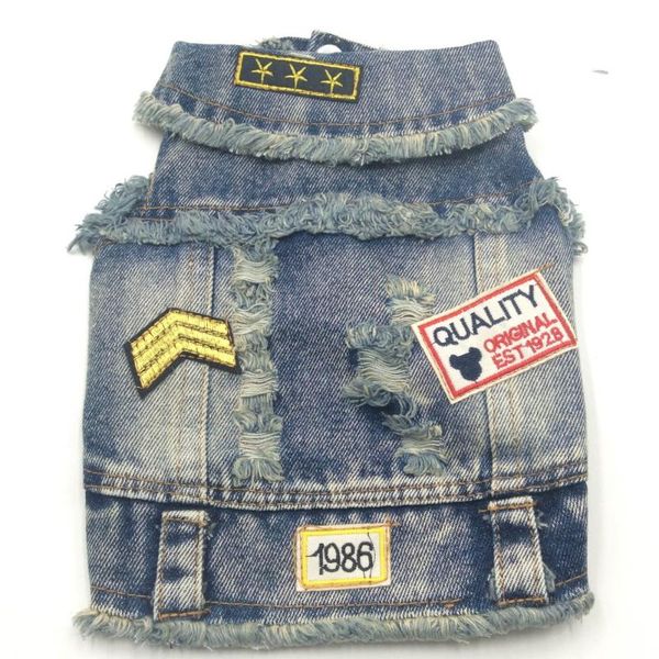 

dog apparel design vintage jeans small large pet clothes denim jacket coat personalized costumes for dogs 10a