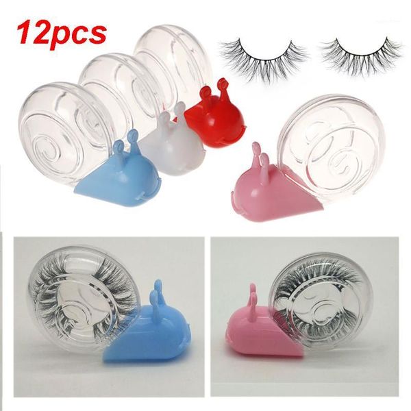 

5pcs cute snail shape false eyelash packing box for women girls storage with tray1