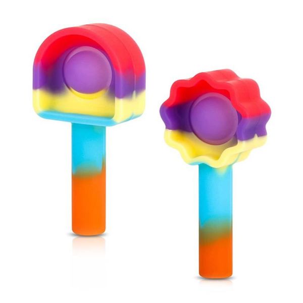

party favor rainbow push bubble anti-stress toys stress reliever silicone crafts children sensory toy