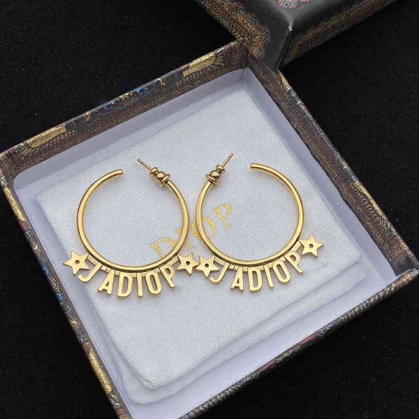 

70% off ja letter star smooth earrings fashion street shooting generous and beautiful idol same, Silver