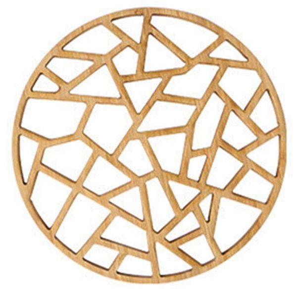

mats & pads table placemat rustic bamboo hollow round out plate pad insulation tea cup pot mat vintage artistic kitchen accessory decora