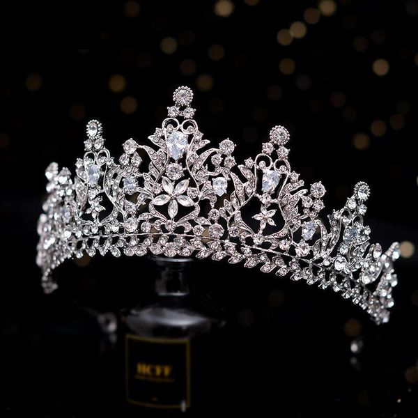 

hair clips & barrettes luxury royal crystal bridal tiaras pageant headband wedding crowns women baroque rhinestone diadem jewelry accessorie, Golden;silver