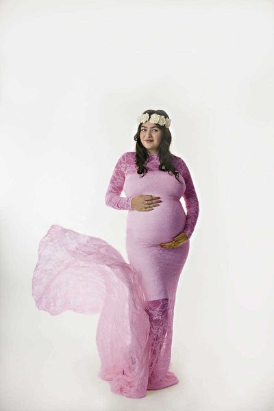 

women's clothing lace gary pregnant skirt pgraphy long sleeve dress 8928, White