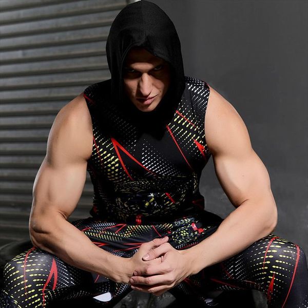 

compression sportswear suits rashguard mens tracksuits tights set workout underwear running men training leggings and t shirts, Gray