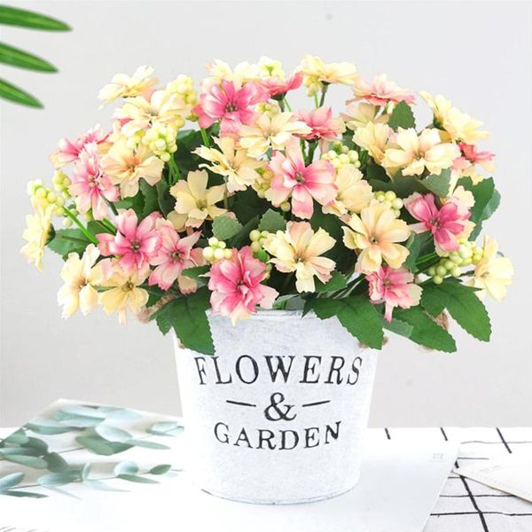 

bouquet artificial flowers carnation clove gerbera silk fake flower with leaves flores for diy home garden wedding decoration decorative & w