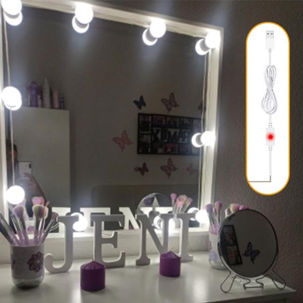 

vanity lights led mirror light usb makeup lamp beauty 2 6 10 14 bulbs kit for dressing table stepless dimmable hollywood wall