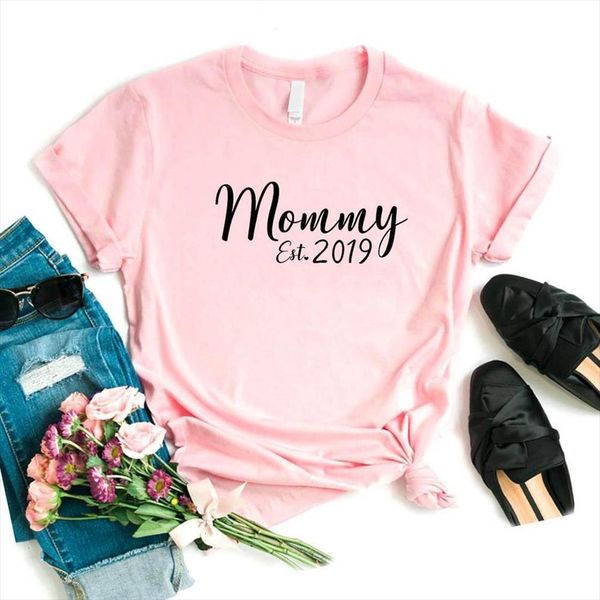

and women mommy est print men t shirt womens short sleeve o neck loose ladies causal tee clothes, White;black