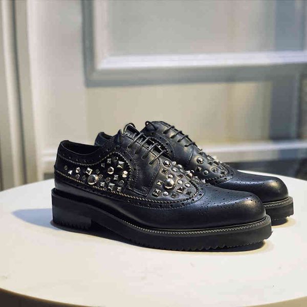 

crystal derby handmade brogue oxfords cow leather men wedding dress shoes, Black