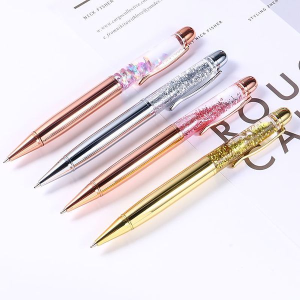 

pen gold powder into oil metal diy pattern personality quicksand gift advertising