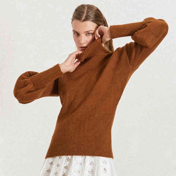 

autumn knitted women's sweater turtleneck lantern long sleeve knitting sweaters female winter fashion ladies style, White;black