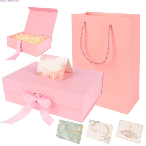 

gift wrap 1set luxury box set magnetic with greeting card packaging